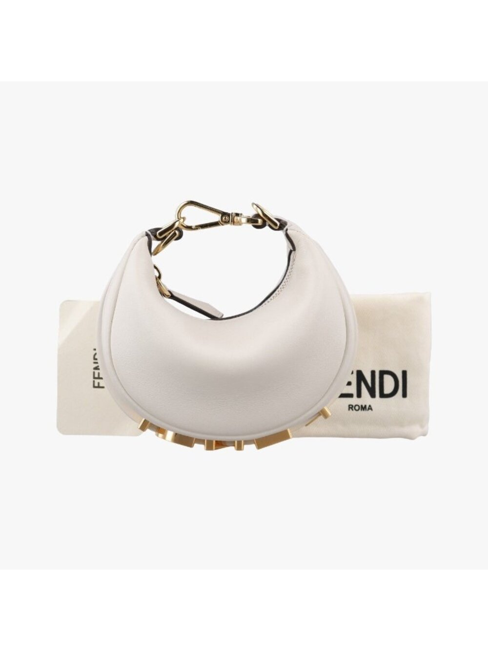 Fendi Nano Graphy White Clutch